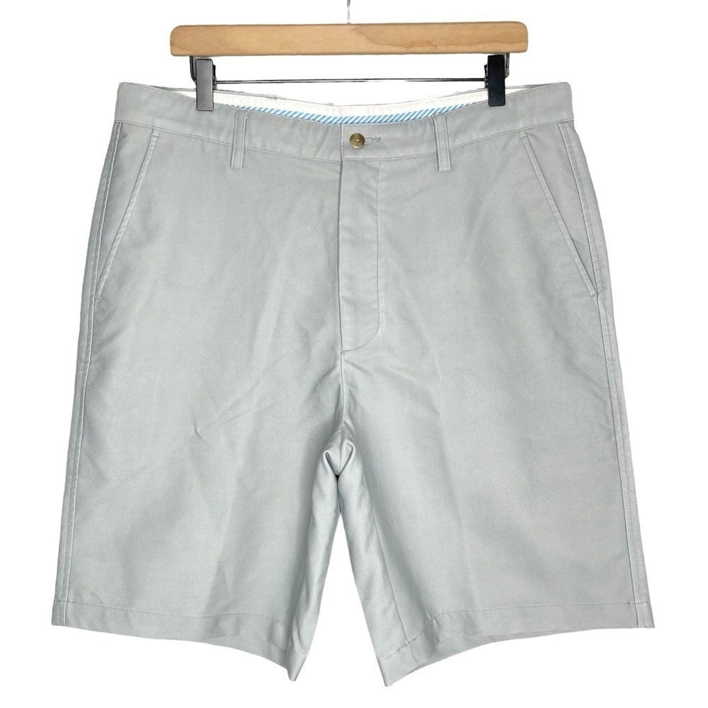 Footjoy Performance Golf Shorts Mens 36 x 9.5" Gray Flat Front Chino Logo